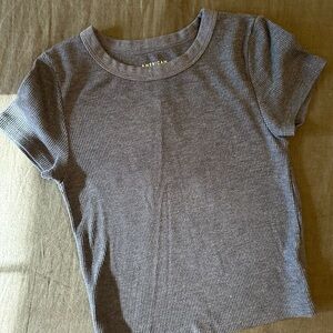 American Eagle Outfitters Blue Waffle Knit Tee